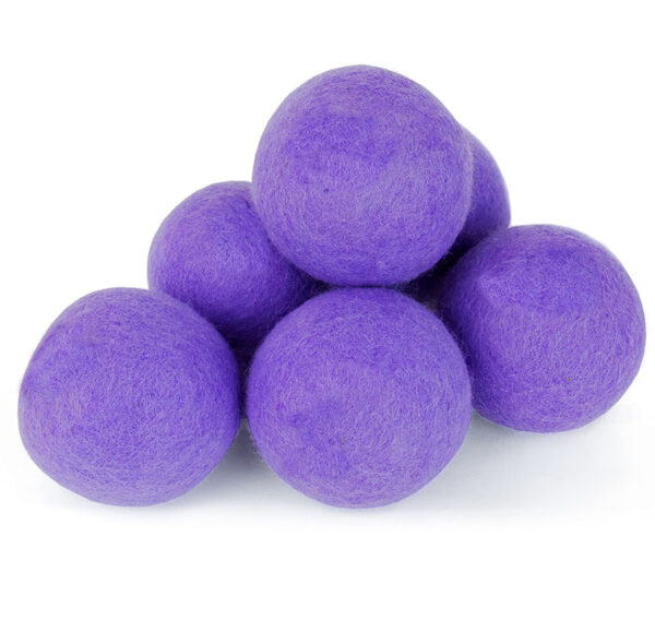 No Frills Purple Wool Dryer Balls 6 pack