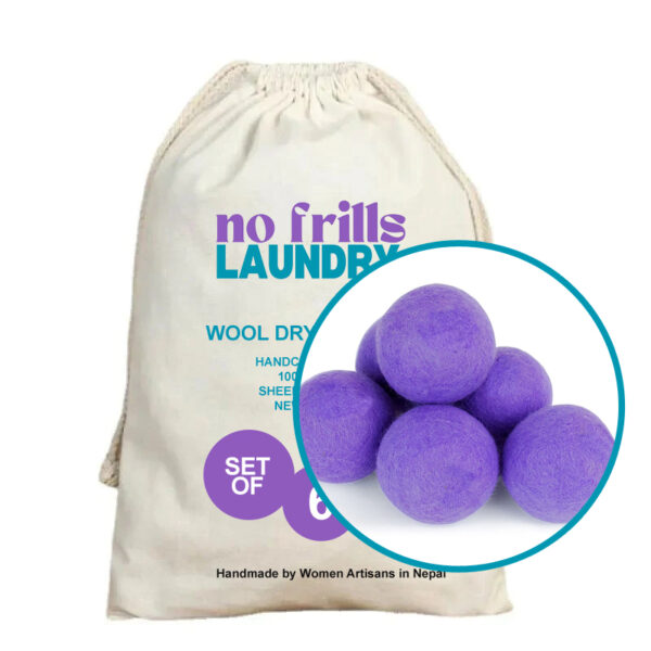 No Frills Lavender Purple Wool Dryer Balls